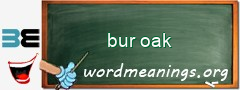 WordMeaning blackboard for bur oak
